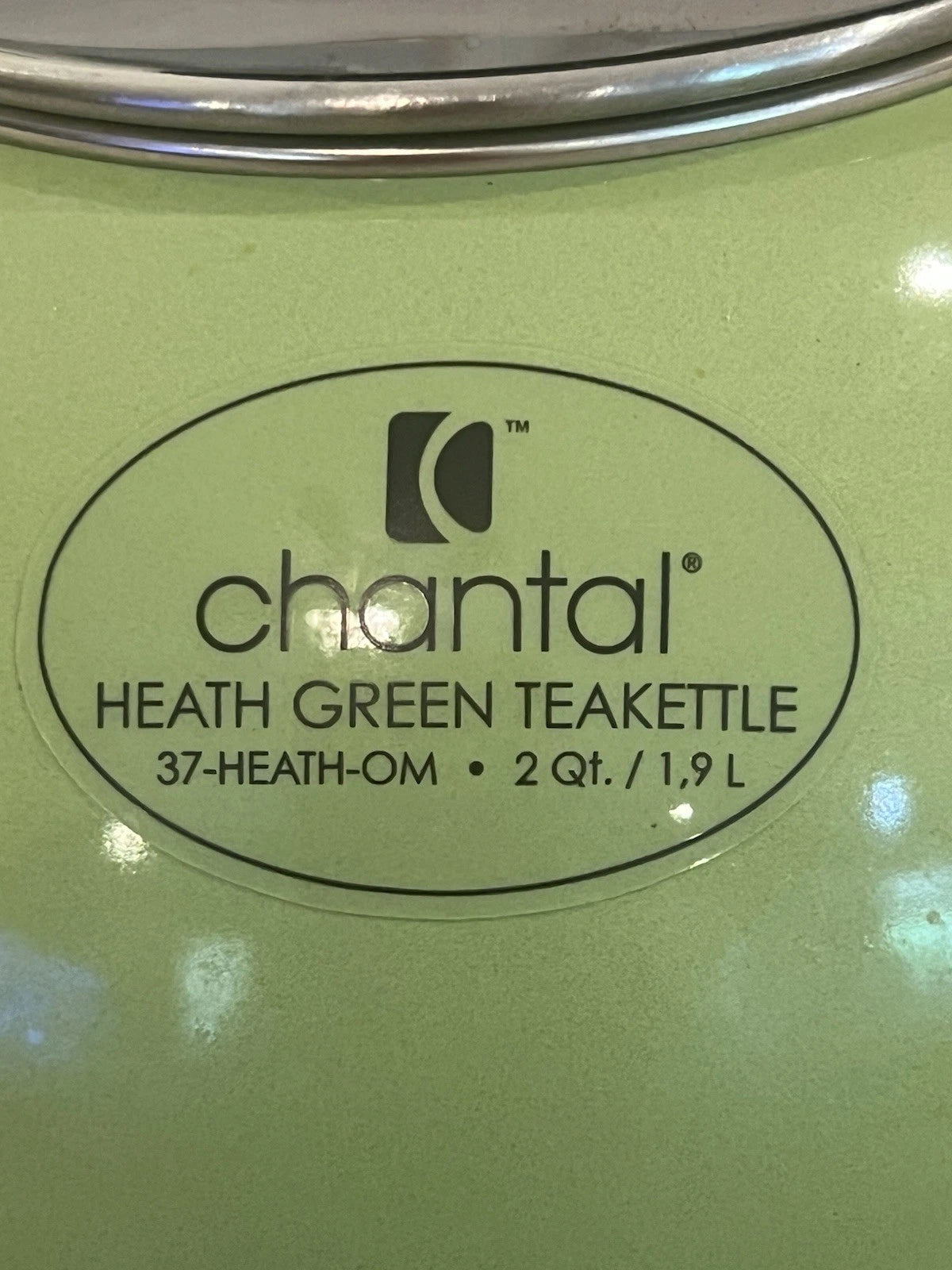 Chantal Heath 2 Qt Whistling Teakettle Apple Green Ombre Enamel Over Stainless