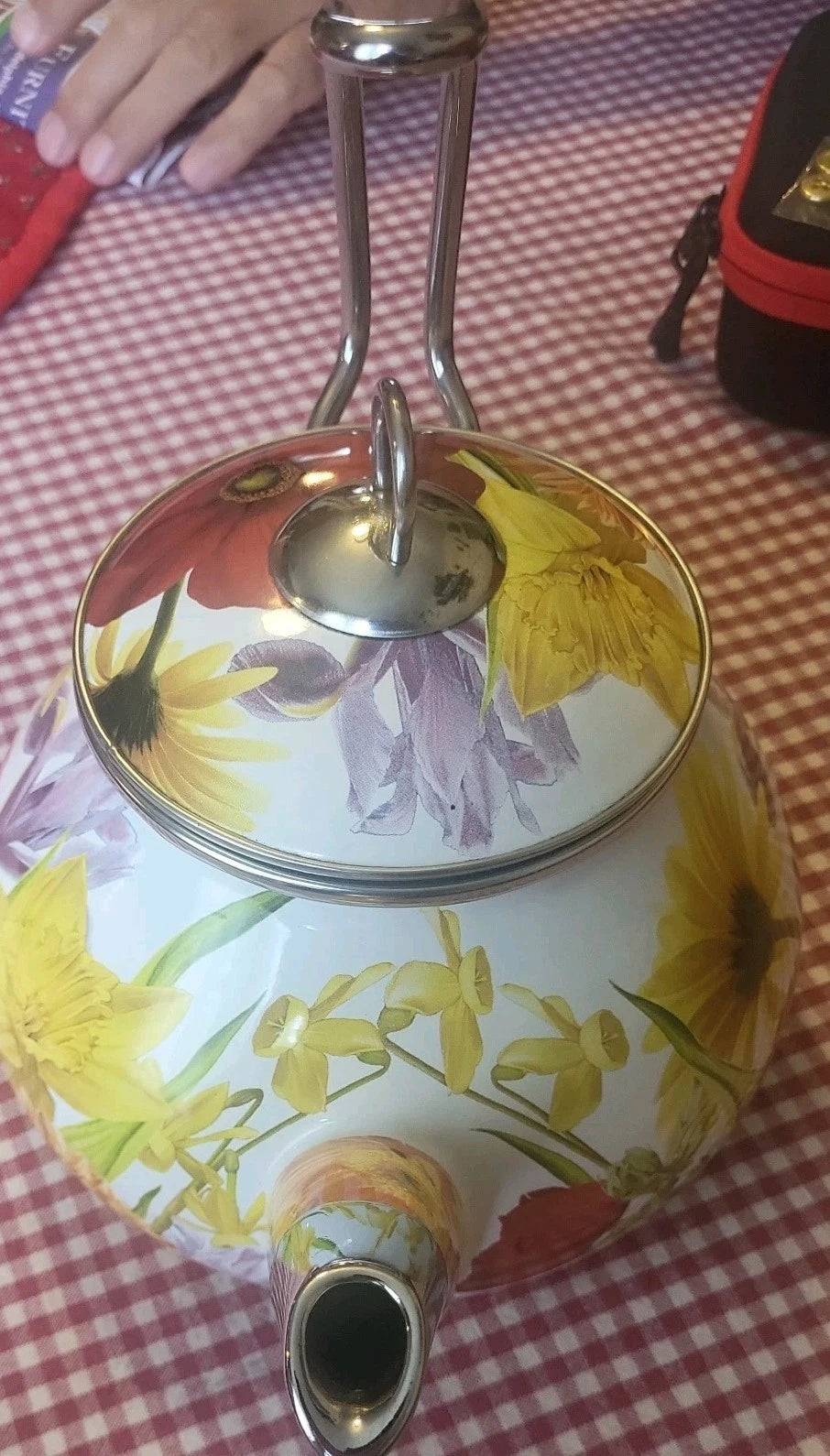 The Pioneer Woman Summer Garden Floral Enamel Tea Kettle Retired Spring Flowers