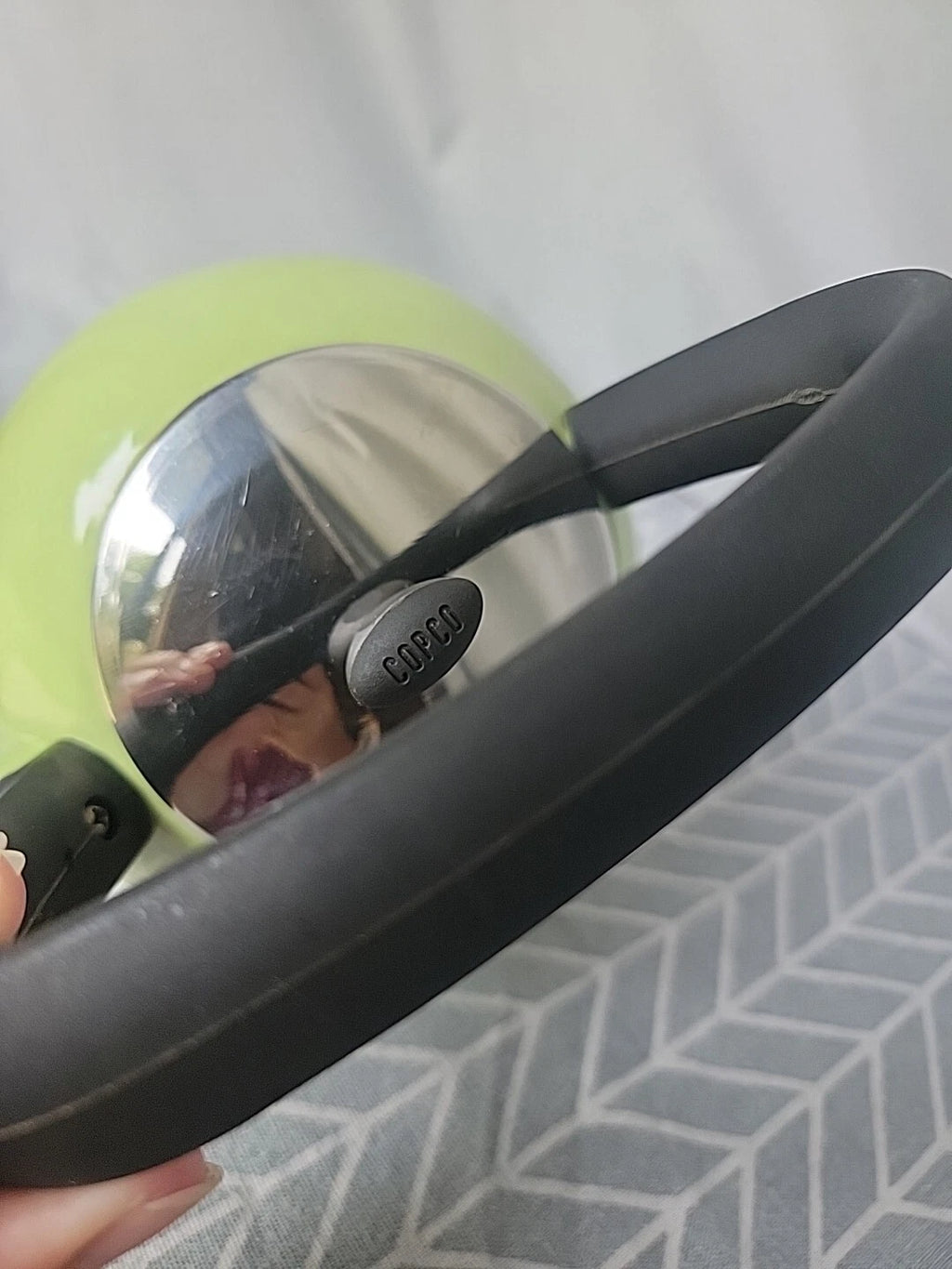 Copco Tea Kettle Avacodo Green 2 QT Whistling Stainless Steel Enamel Wilton