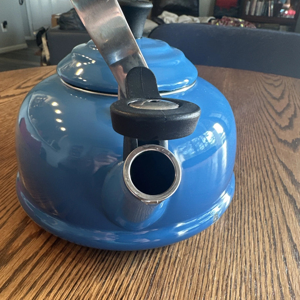 Le Creuset Lapis Blue Classic Whistling Tea Kettle 1.7Qt Enamel on Steel