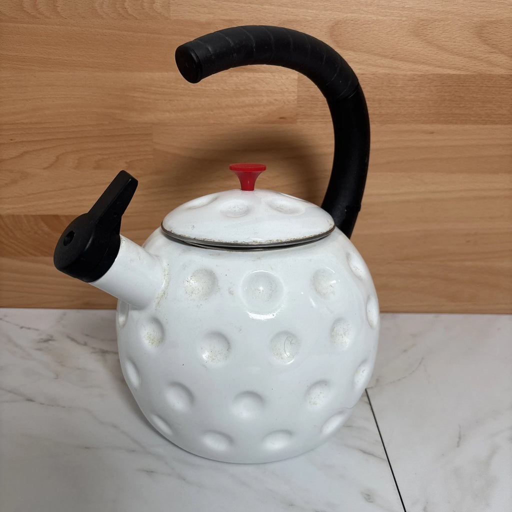 Vintage 90's Copco Enamel Golf Ball Whistling Tea Kettle Golfing Gift