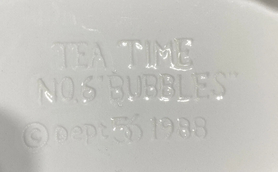 Vintage 1988 Dept 56 Tea Time No. 6 " Bubbles " Collectible Bather w Duck Teapot