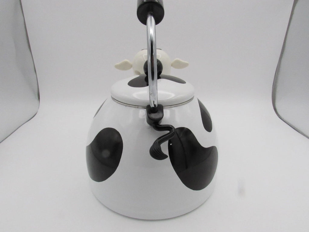 M Kamenstein Black White Cow Whistling Tea Kettle 2.5 qt from 1992