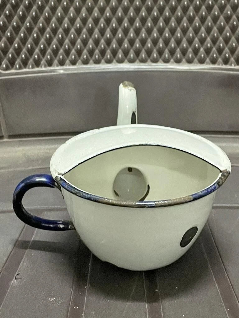 OLD VINTAGE RARE UNIQUE BENGAL ENAMEL HOSPITAL FEEDING POT / CUP KETTLE