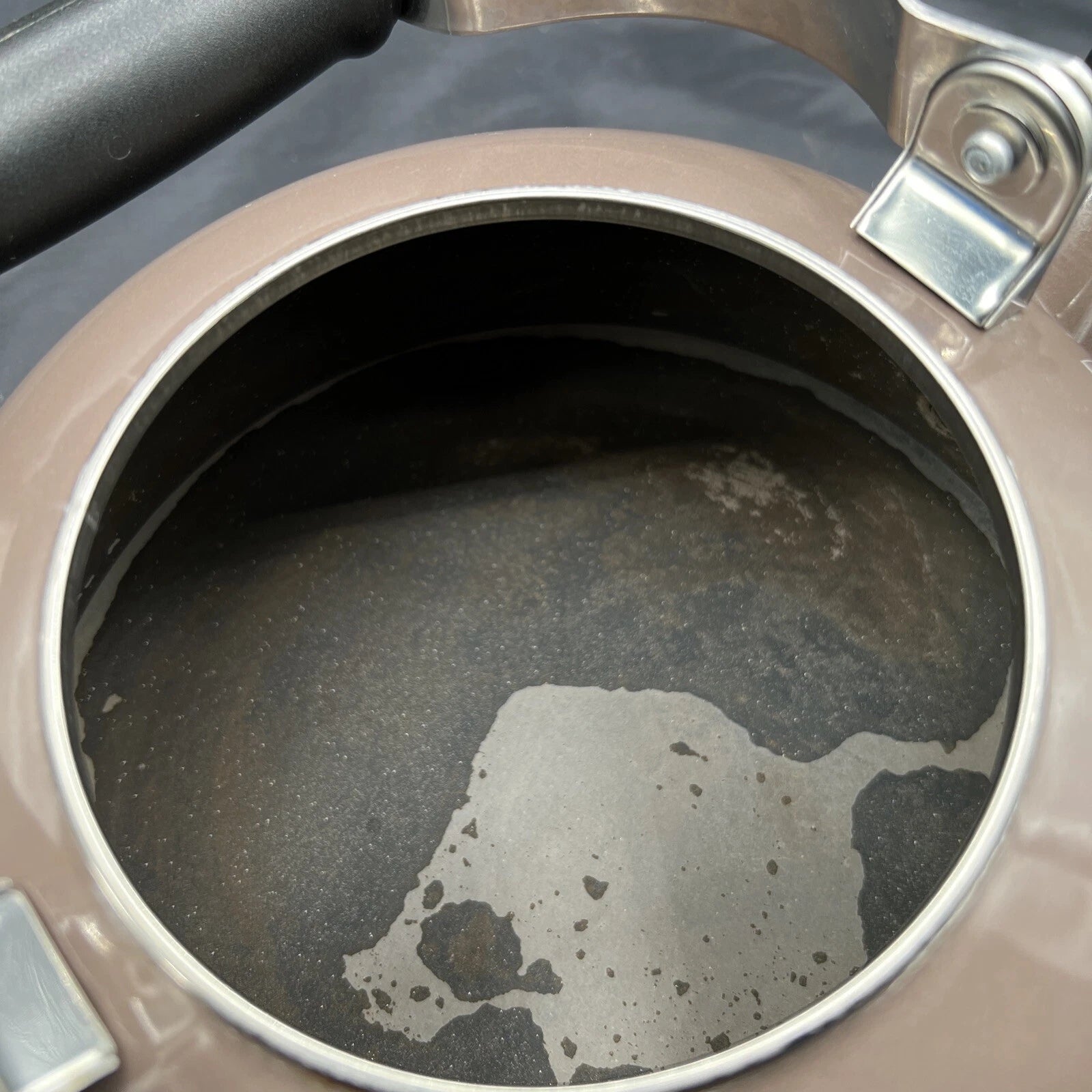 Le Creuset Enamel on Steel 1.7 Quart Whistling Tea Kettle, Flint-Oyster Grey