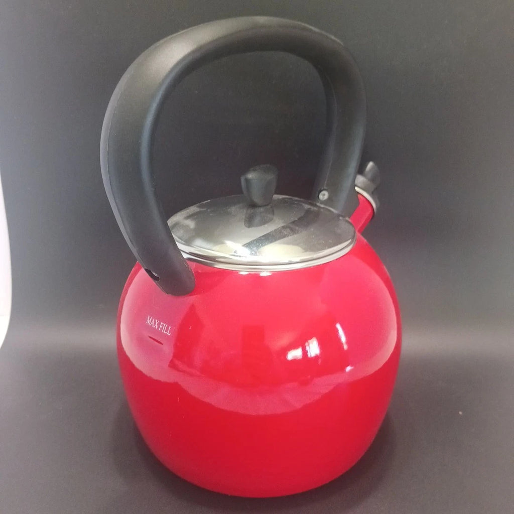 Copco Red Enamel On Steel Whistling Tea Kettle 1.5 Qt