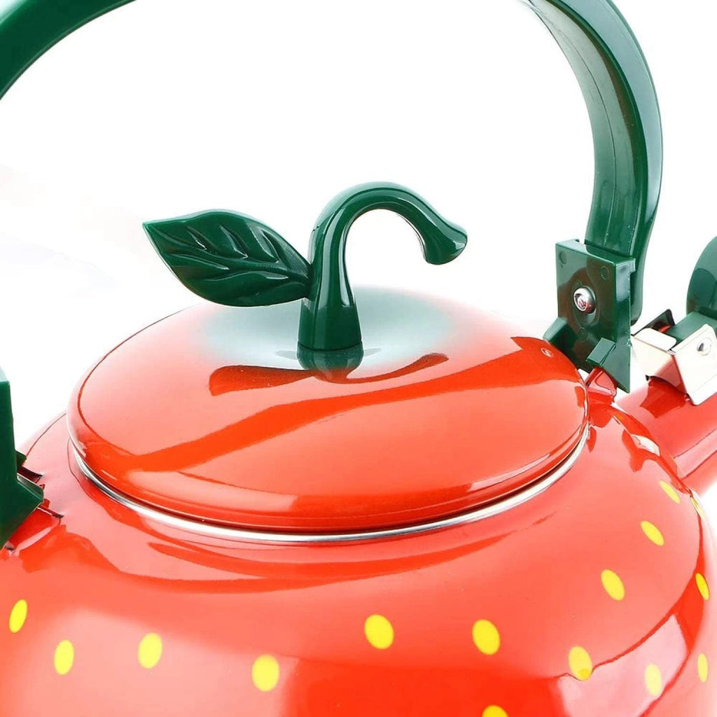 UPware Enamel on Steel Whistling Tea Kettle, Stovetop Teakettle (2.3 Quart, S...