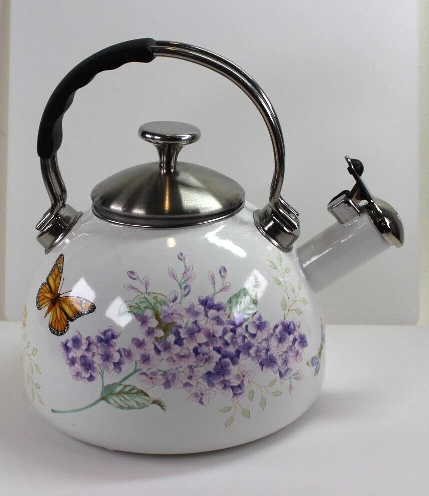Lenox BUTTERFLY MEADOW Enamel Tea Kettle 2.5 Quart