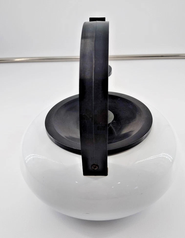 Vintage Enameled White 2 Quart Tea Whistling Kettle