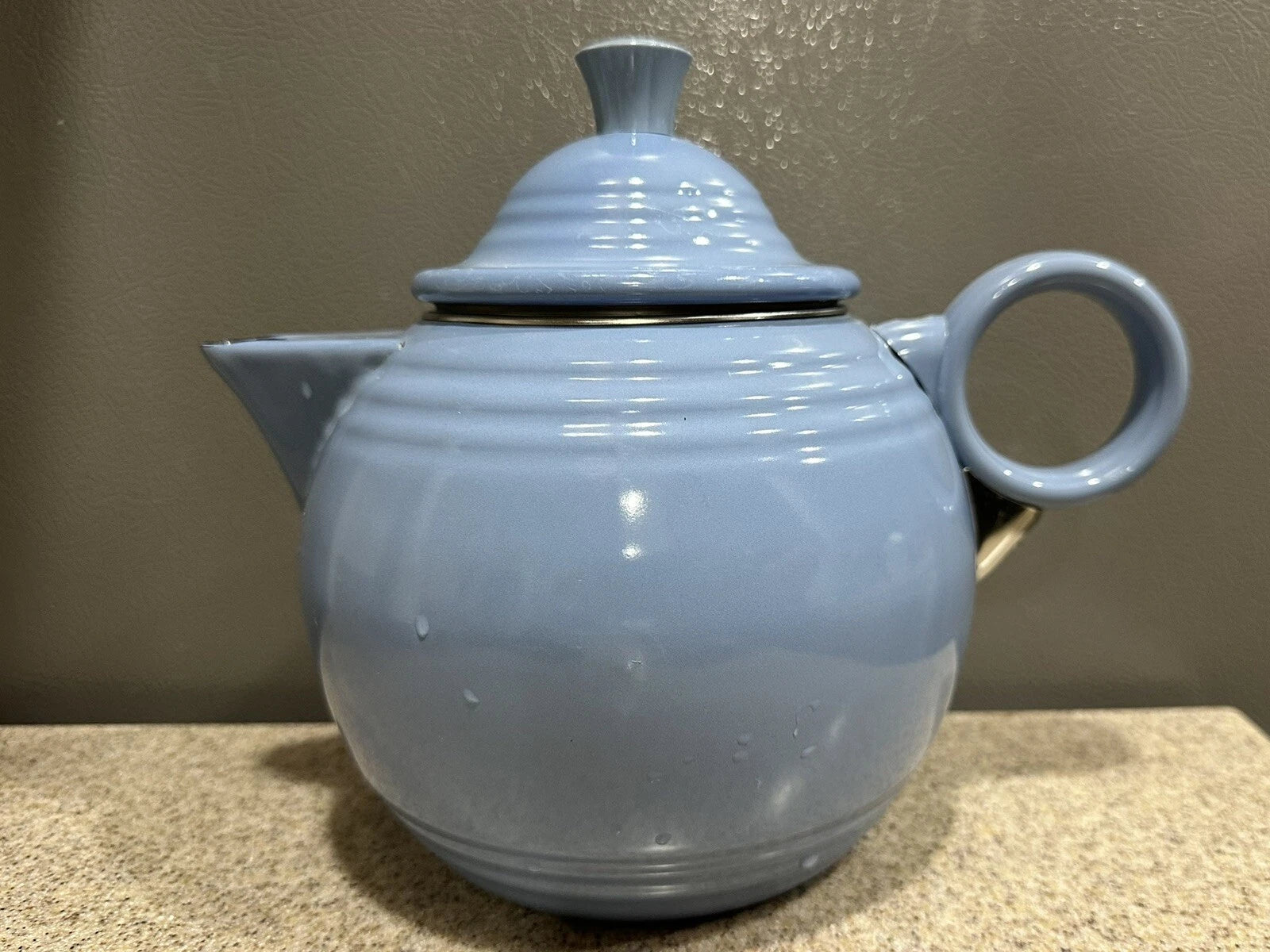 Vintage 80’s Blue Fiesta Homer Laughlin by Copco Enamel Tea Kettle in EUC, RARE!