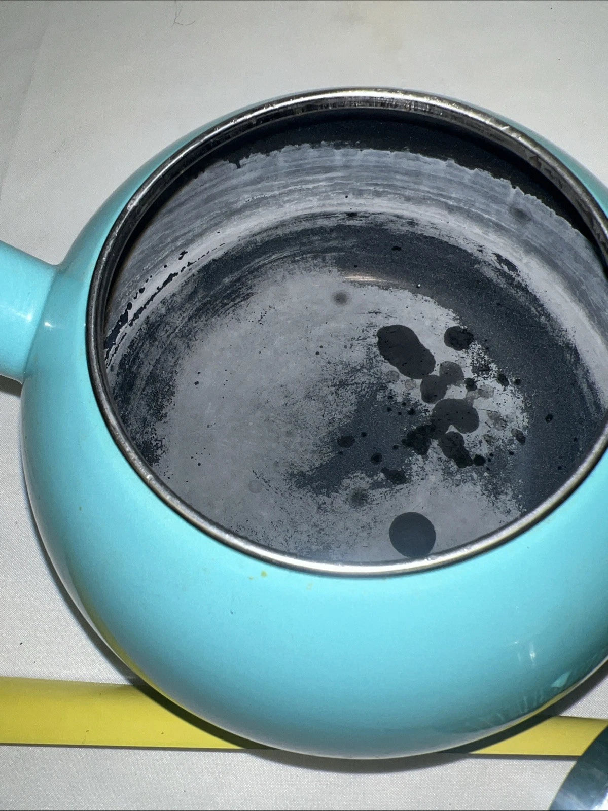 2 Qt Farberware Enamel Whistling Tea Kettle Half Handle