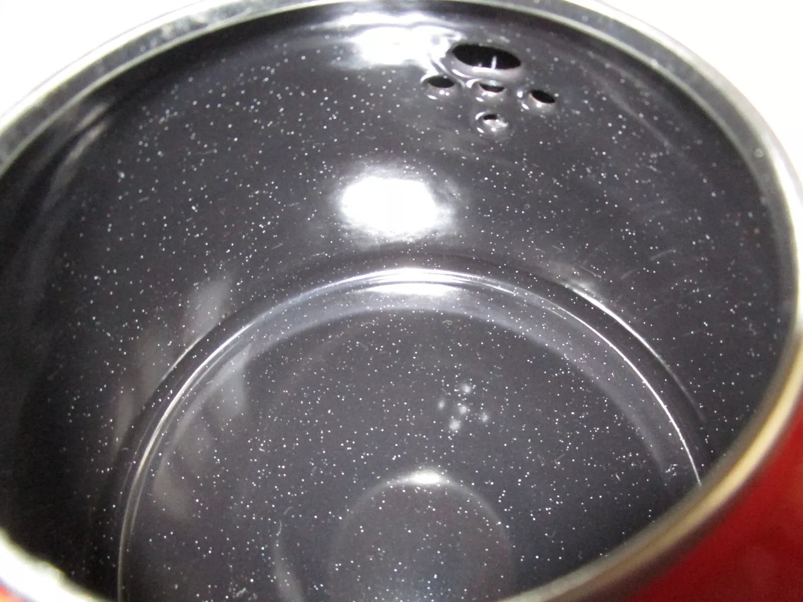 Le Creuset Cherry Red Enamel  Whistling Tea Kettle 11 Cups New With Defect