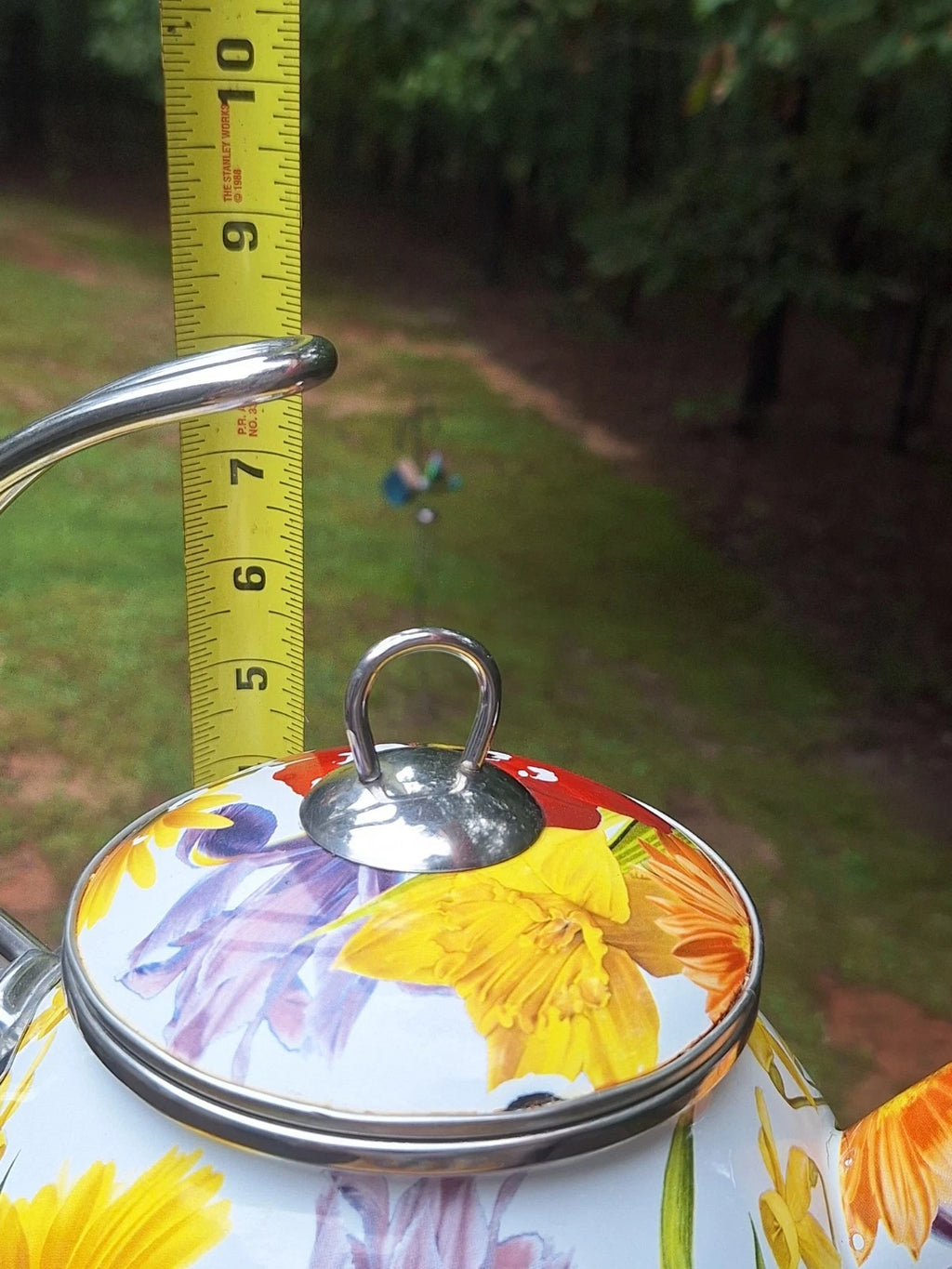 Pioneer Woman 2.3 Qt.tea Kettle Summer Garden Floral Enameled Steel Retired READ