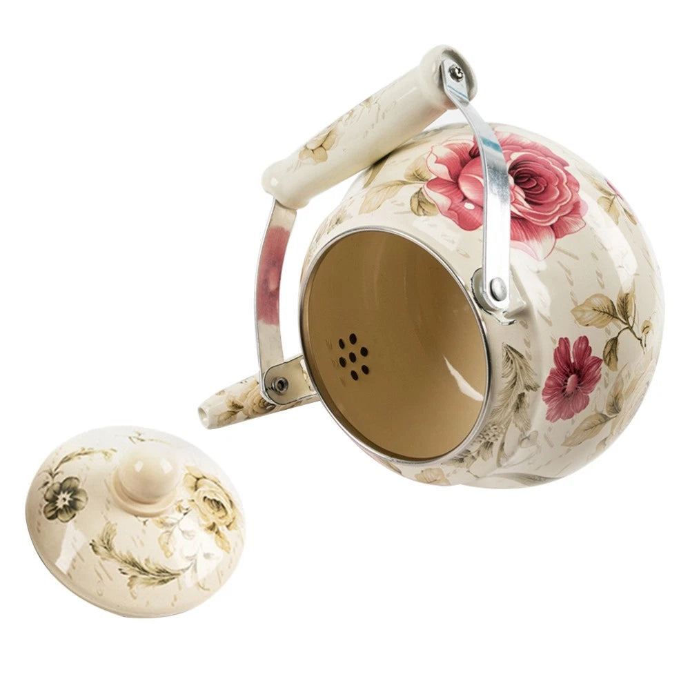 Pear Shaped Pot Boiling Water Kettle Enameled Tea Stove Top Travel Teapot