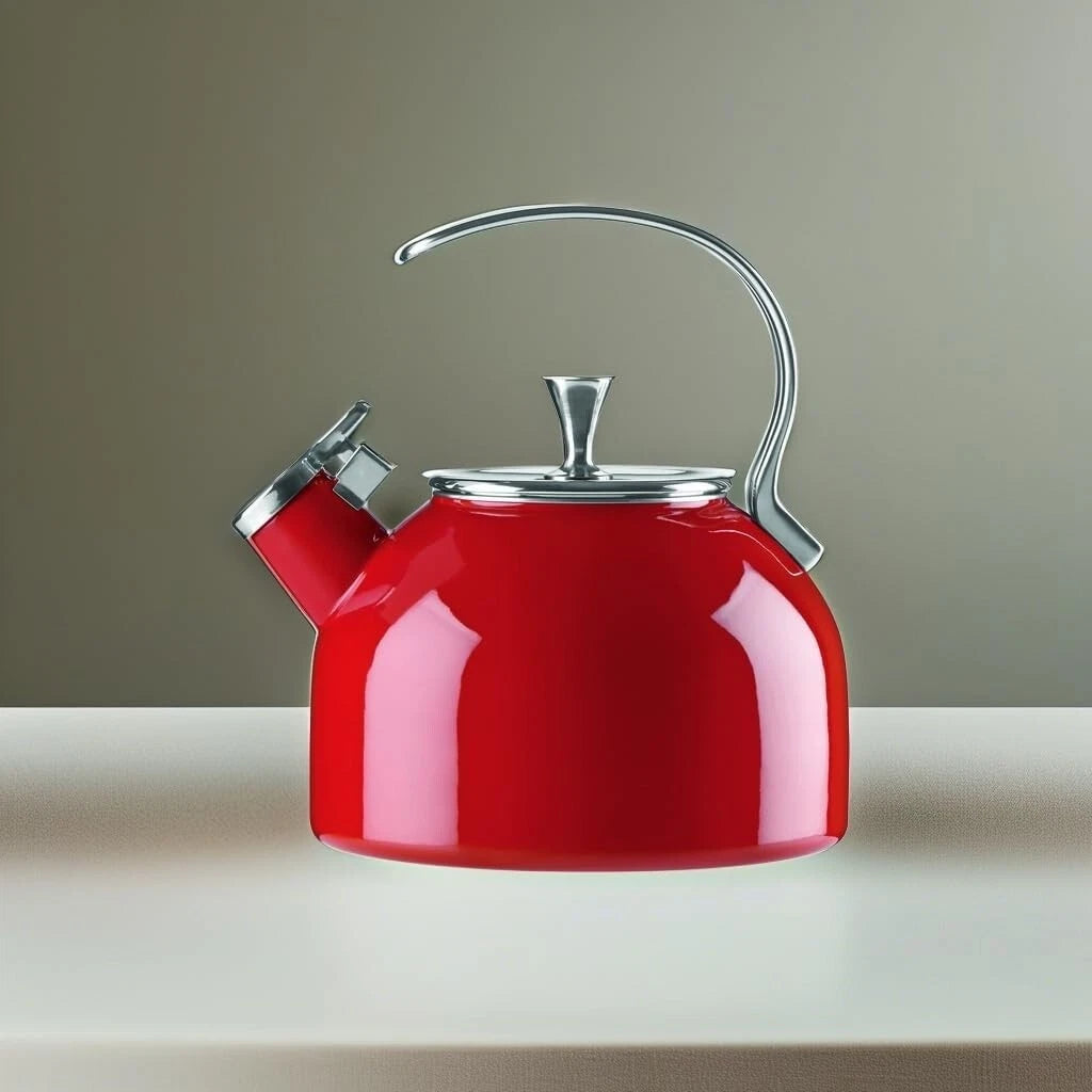 Kate Spade's 2.5 Quart Bright Red Enamel Tea Kettle - Fashion Meets Function