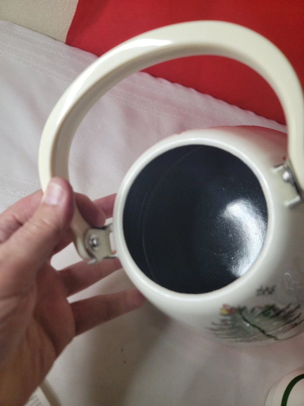 NEW Spode Christmas Tree Metal Kettle and Lid Tea Pot 2.5 Qt Unused Condition