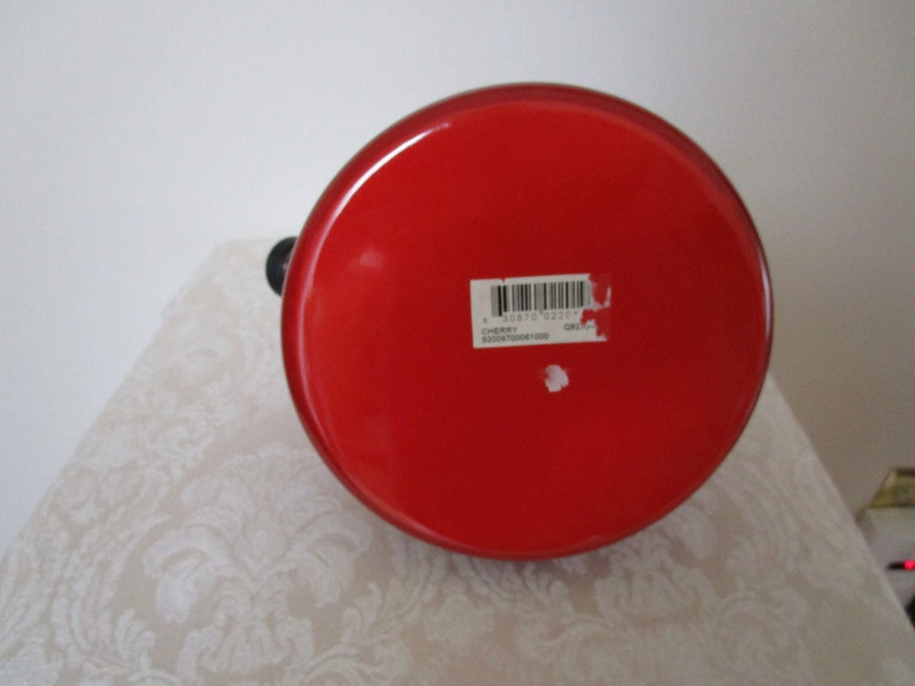 Le Creuset Cherry Red Enamel  Whistling Tea Kettle 11 Cups New With Defect