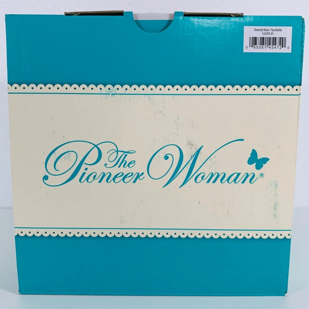 Pioneer Woman Teapot Kettle 1.9 Quart Farmhouse Decor Cheerful Rose Mother Gift