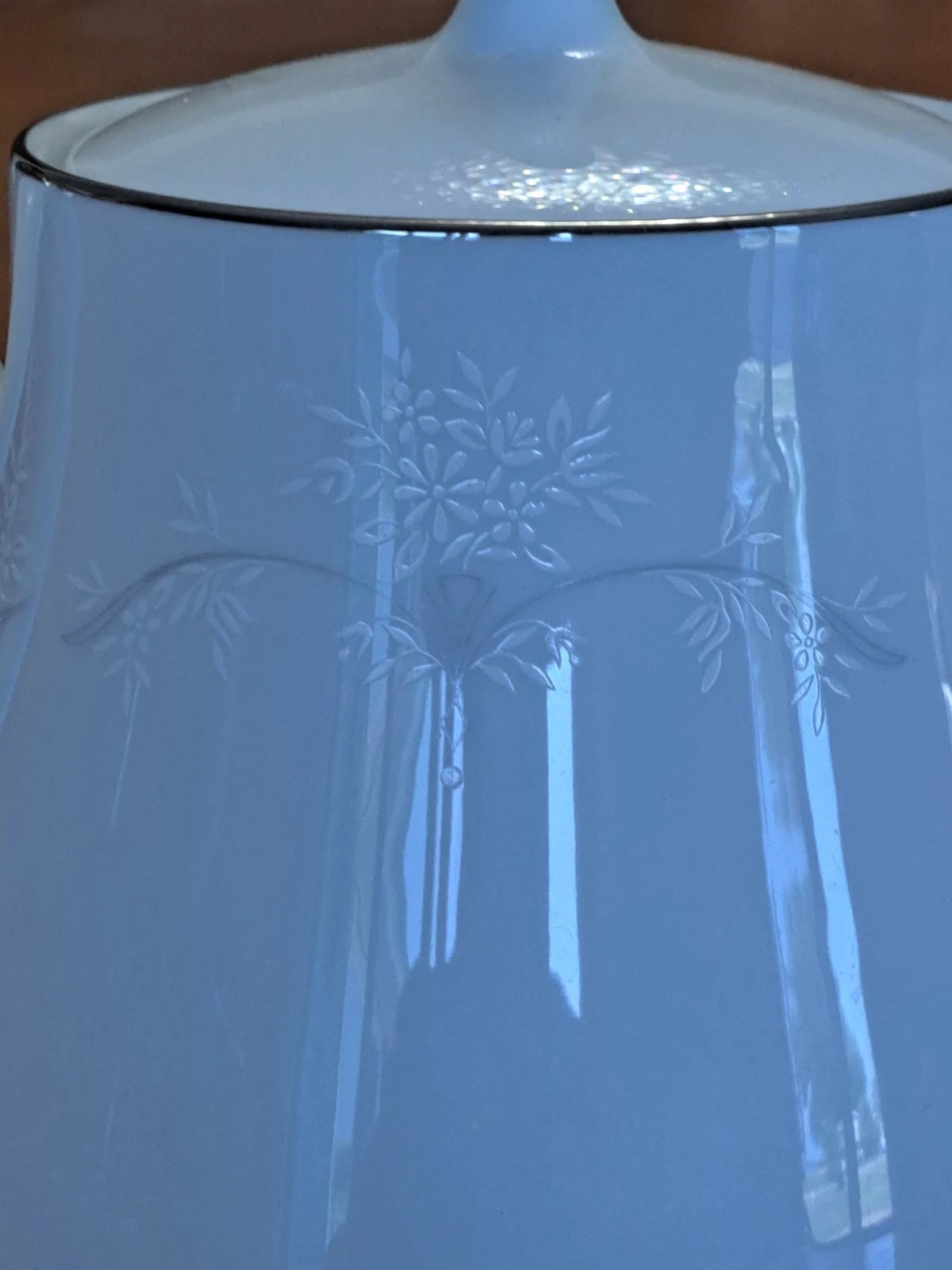 Noritake 6441 Whitebrook Pattern 6 5/8" Teapot/Coffee MCM Floral Bouquet Design