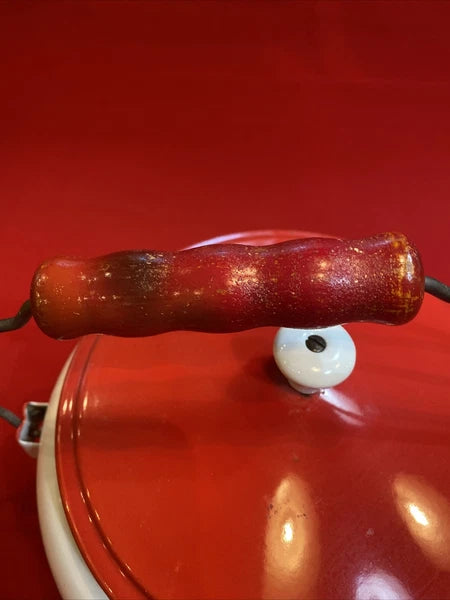 Enamel Ware Large Tea Kettle/ Rooster