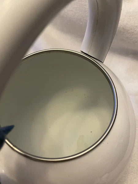 CERAMIC ON STEEL HUMMINGBIRD TEA KETTLE, Vintage, See Description!