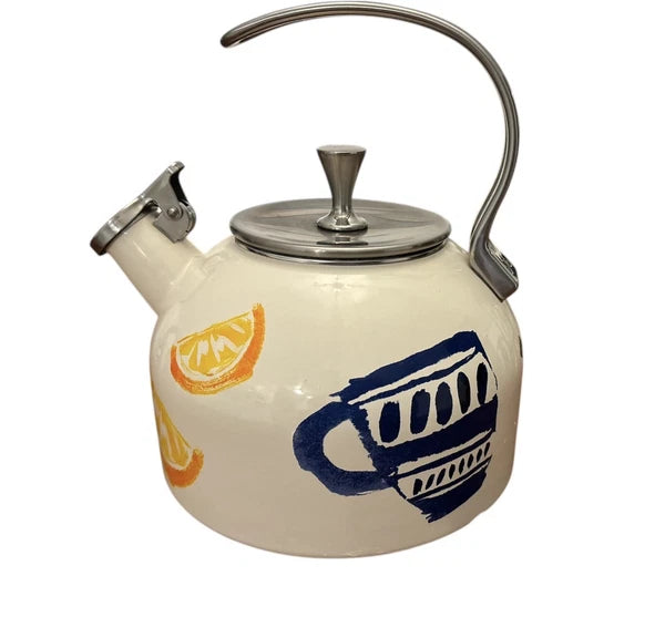 Lenox Kate Spade Teapot Kettle New York Pretty Pantry 2.5 Quart Whistles Chip