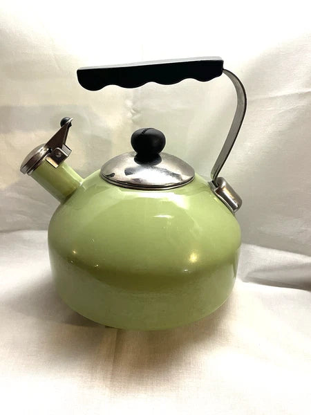 Vintage Farberware Healthy Kettle Omega 2 3/4-Quart Avecado Enamel Tea Kettle