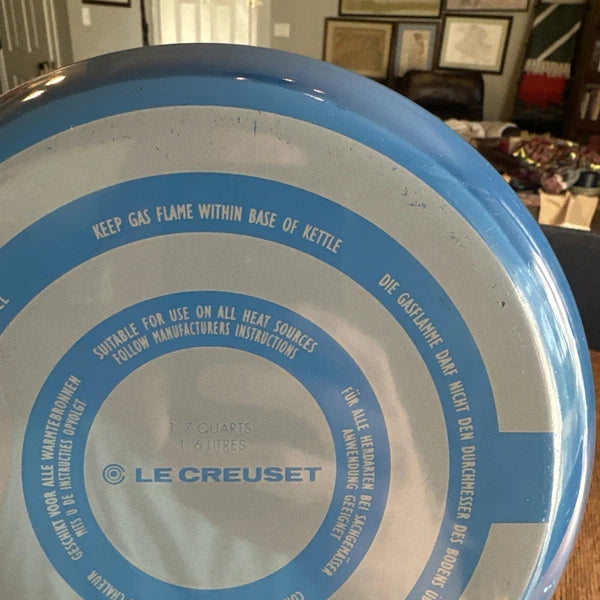 Le Creuset Lapis Blue Classic Whistling Tea Kettle 1.7Qt Enamel on Steel