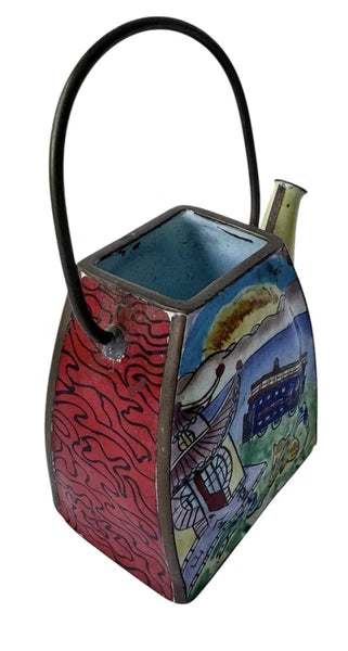 Redfern House Enamel Mini Teapot San Francisco Golden Gate Bridge Cable Car