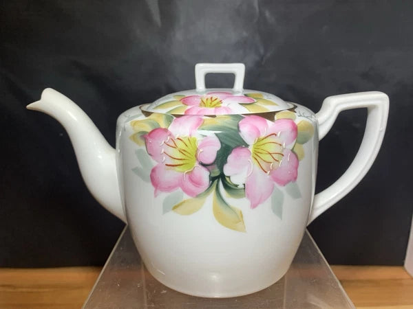 Vintage Noritake Azalea Teapot 19322 Green Stamp Japan