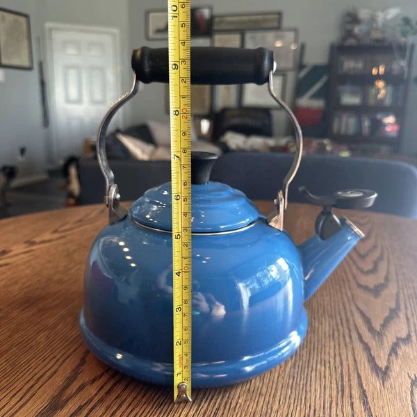 Le Creuset Lapis Blue Classic Whistling Tea Kettle 1.7Qt Enamel on Steel