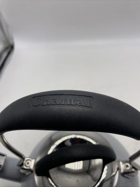 CHANTAL Teakettle Whistling 1.8 Qt Enamel on Steel Light Gray Blue Tea Kettle