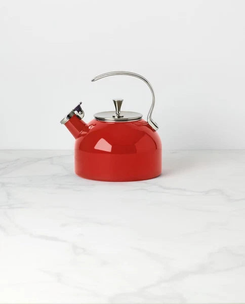 Kate Spade's 2.5 Quart Bright Red Enamel Tea Kettle - Fashion Meets Function