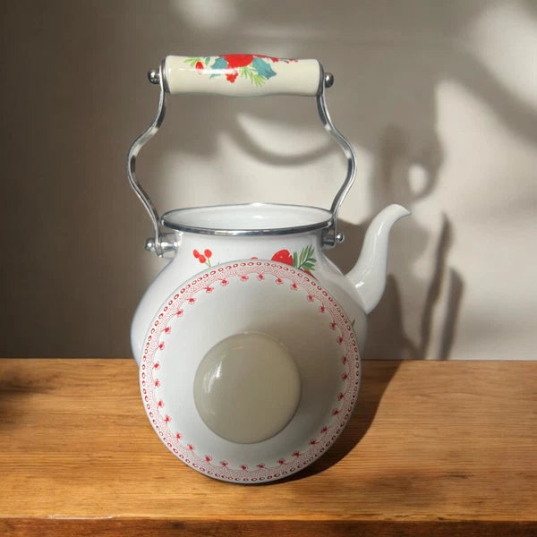 The Pioneer Woman Cheerful Rose Enamel on Steel 1.9 Tea Kettle