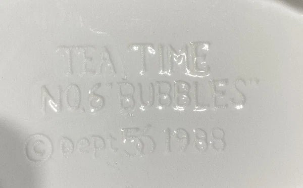 Vintage 1988 Dept 56 Tea Time No. 6 " Bubbles " Collectible Bather w Duck Teapot