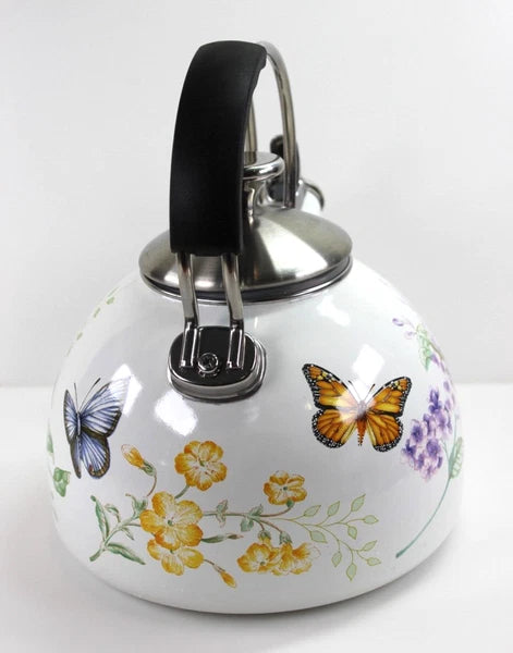 Lenox BUTTERFLY MEADOW Enamel Tea Kettle 2.5 Quart