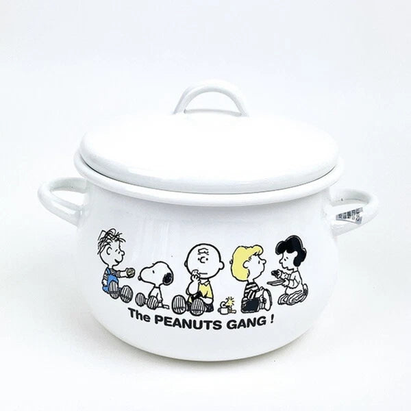 Snoopy Break Time Casserole Enamel Pot with Handle 16cm New From Japan