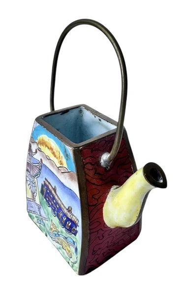 Redfern House Enamel Mini Teapot San Francisco Golden Gate Bridge Cable Car