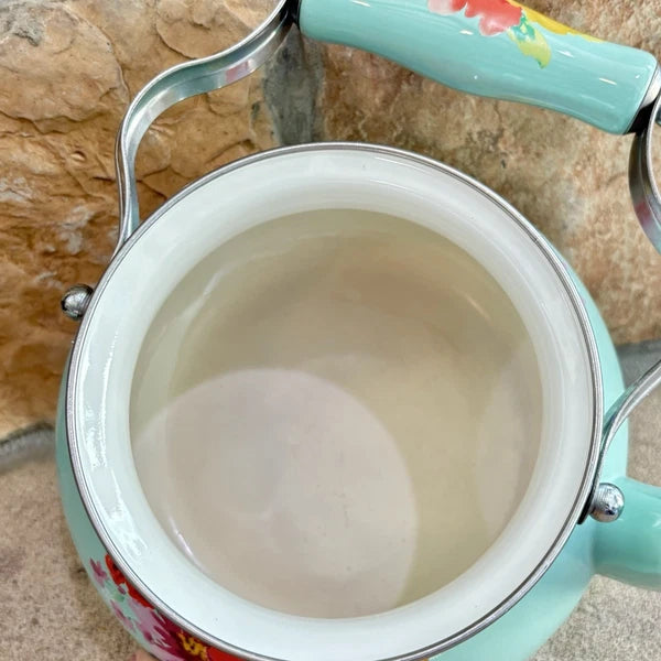 The Pioneer Woman Breezy Blossom Enamel on Steel 1.9-Quart Tea Kettle