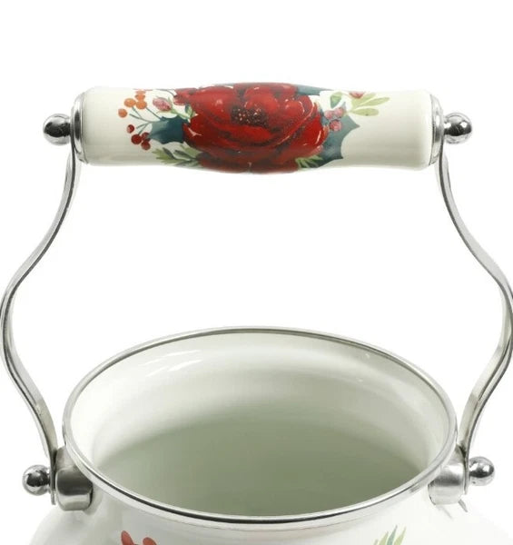 Pioneer Woman ~ CHEERFUL ROSE ~ 1.9-Quart Tea Kettle ~ Enamel on Steel ~ Floral