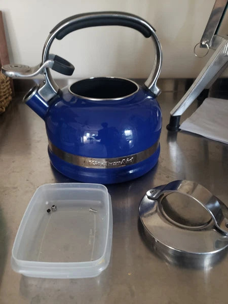 KitchenAid 2 Qt Blue Enamel Whistling Tea Kettle Pot Blue Parts Only Or Repair