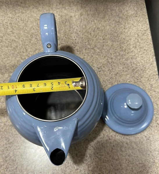 Vintage 80’s Blue Fiesta Homer Laughlin by Copco Enamel Tea Kettle in EUC, RARE!