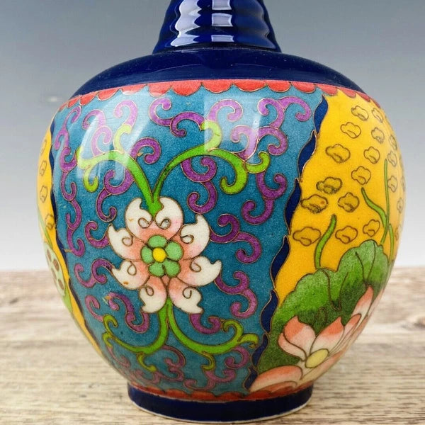 11“ China ancient Song Ding Kiln Filamentation Enamel Chicken head pot