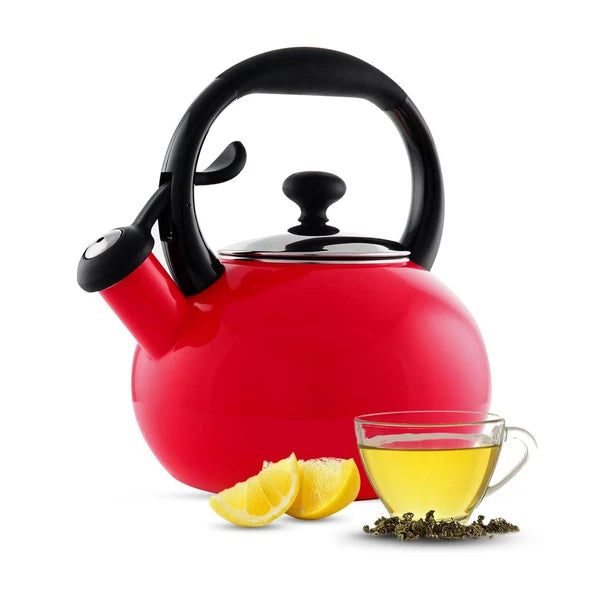1.8 QT Kettle, Buttons Series, Premium Enamel on Carbon Steel, Whistling, Eve...
