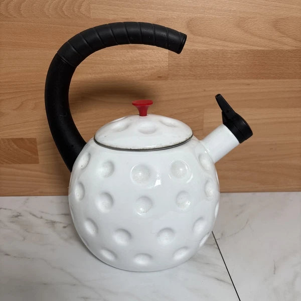 Vintage 90's Copco Enamel Golf Ball Whistling Tea Kettle Golfing Gift