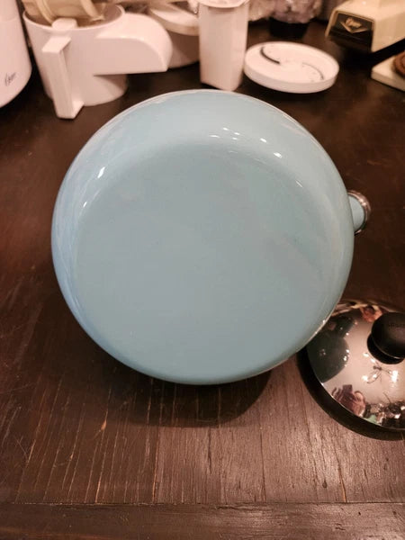 Farberware Whistling Tea Kettle Aqua Blue Turquoise Enamel 10 Cup