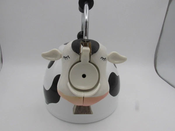 M Kamenstein Black White Cow Whistling Tea Kettle 2.5 qt from 1992