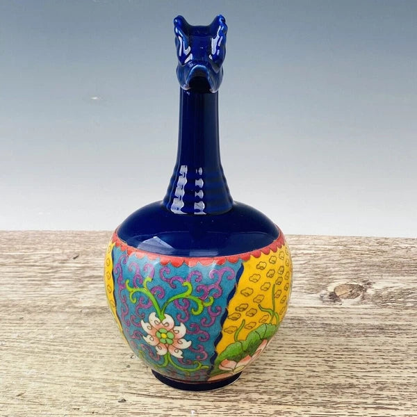 11“ China ancient Song Ding Kiln Filamentation Enamel Chicken head pot