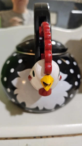 Supreme Housewares Novelty Enamel Whistling Rooster Tea Kettle