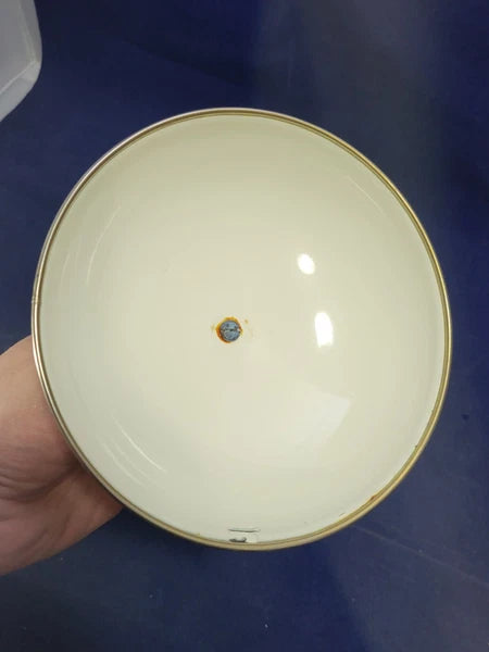 Vintage 1981 M. Kamenstein Enameled Floral Tea Kettle ~ Brass & Wood Handle